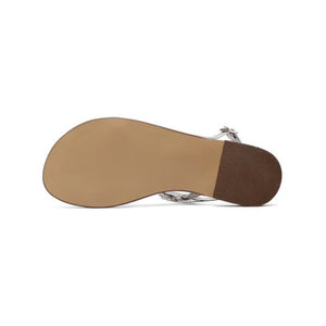 QUEEN HELENA Sandali gioiello donna flat con applicazioni e ARGENTO Y7001