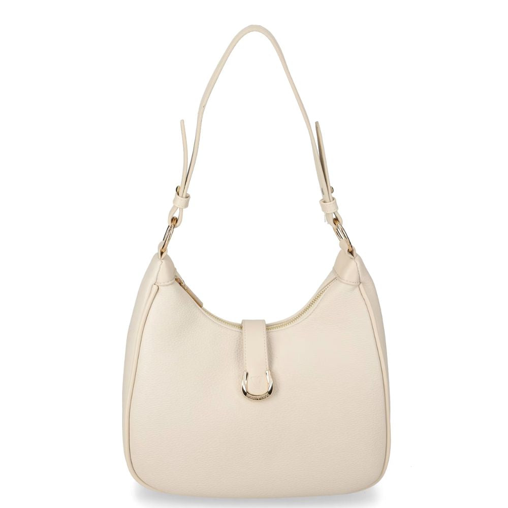 VALLEVERDE Borsa da Donna Beige con cerniera e accessorio decorativo