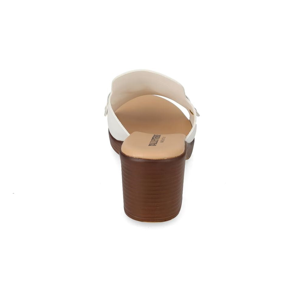VALLEVERDE Sandalo donna White con accessorio decorativo, sottopiede in pelle. Made in Italy