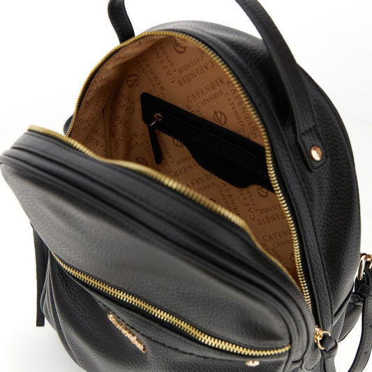 CAFENOIR borsa zaino morbido effetto pelle granosa con applicazione di rivetti metallici nero
