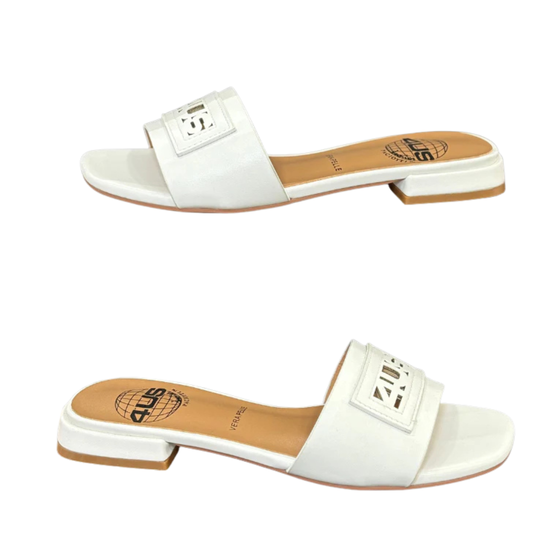 4US By Paciotti sandali da donna Ciabatte in pelle Art.UZM16 Col.Bianco