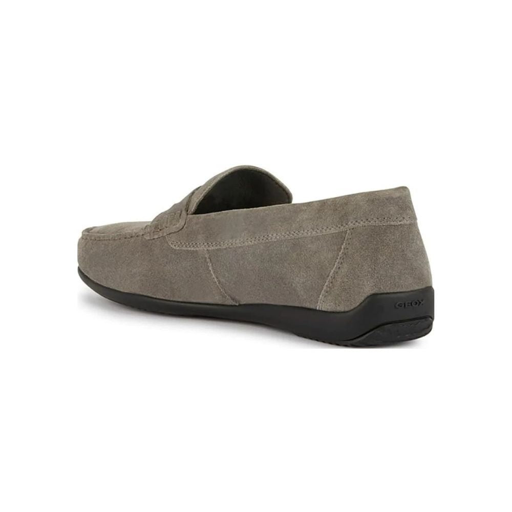 GEOX Mocassino "Ascanio", in pelle, traspirante, da uomo GRIGIO