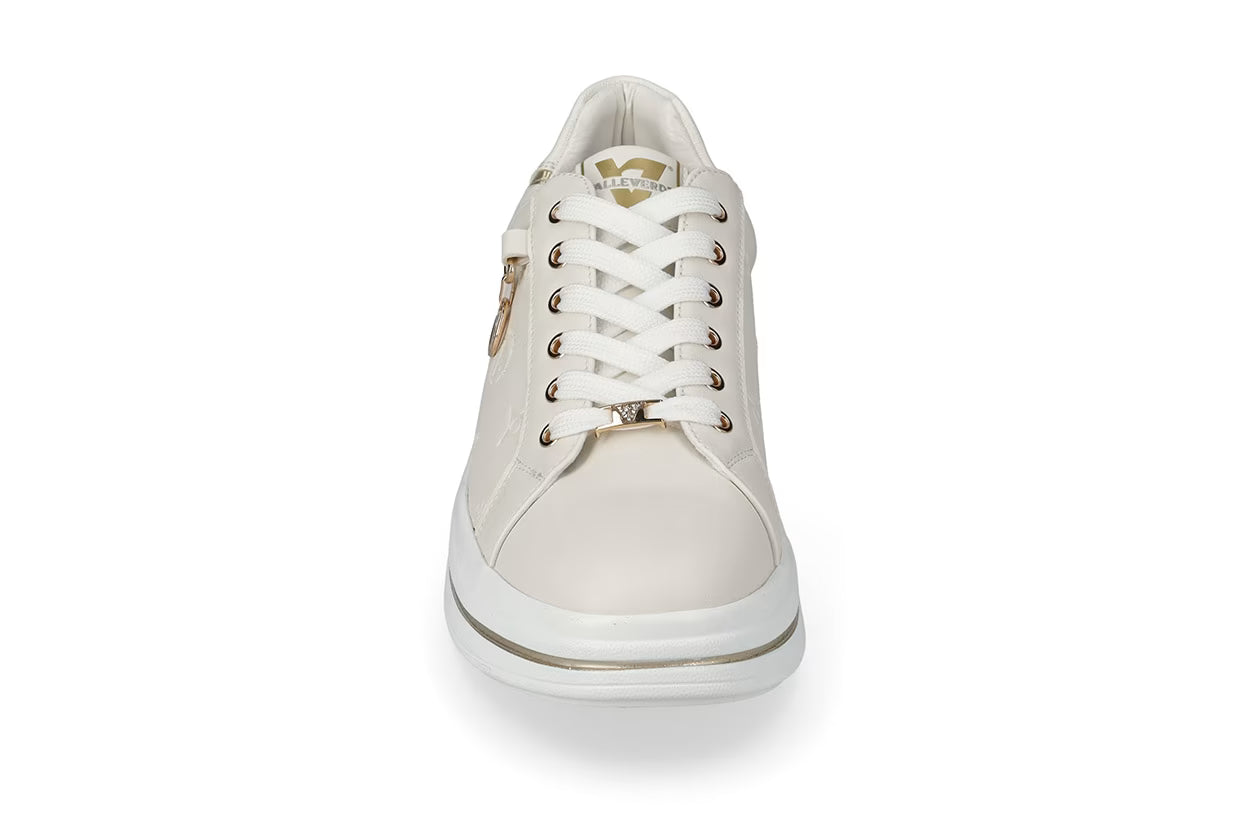 VALLEVERDE Sneaker donna Bianco con tomaio logato.