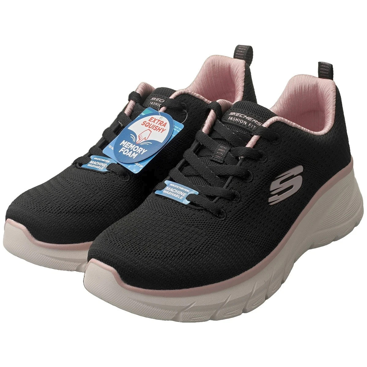 Scarpe da ginnastica Skechers Fashion Fit 2.0 donna alla moda in nero oro rosa