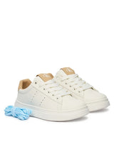 Calvin Klein Sneakers basse bimbi con lacci V3X9-83301-1355A M off white