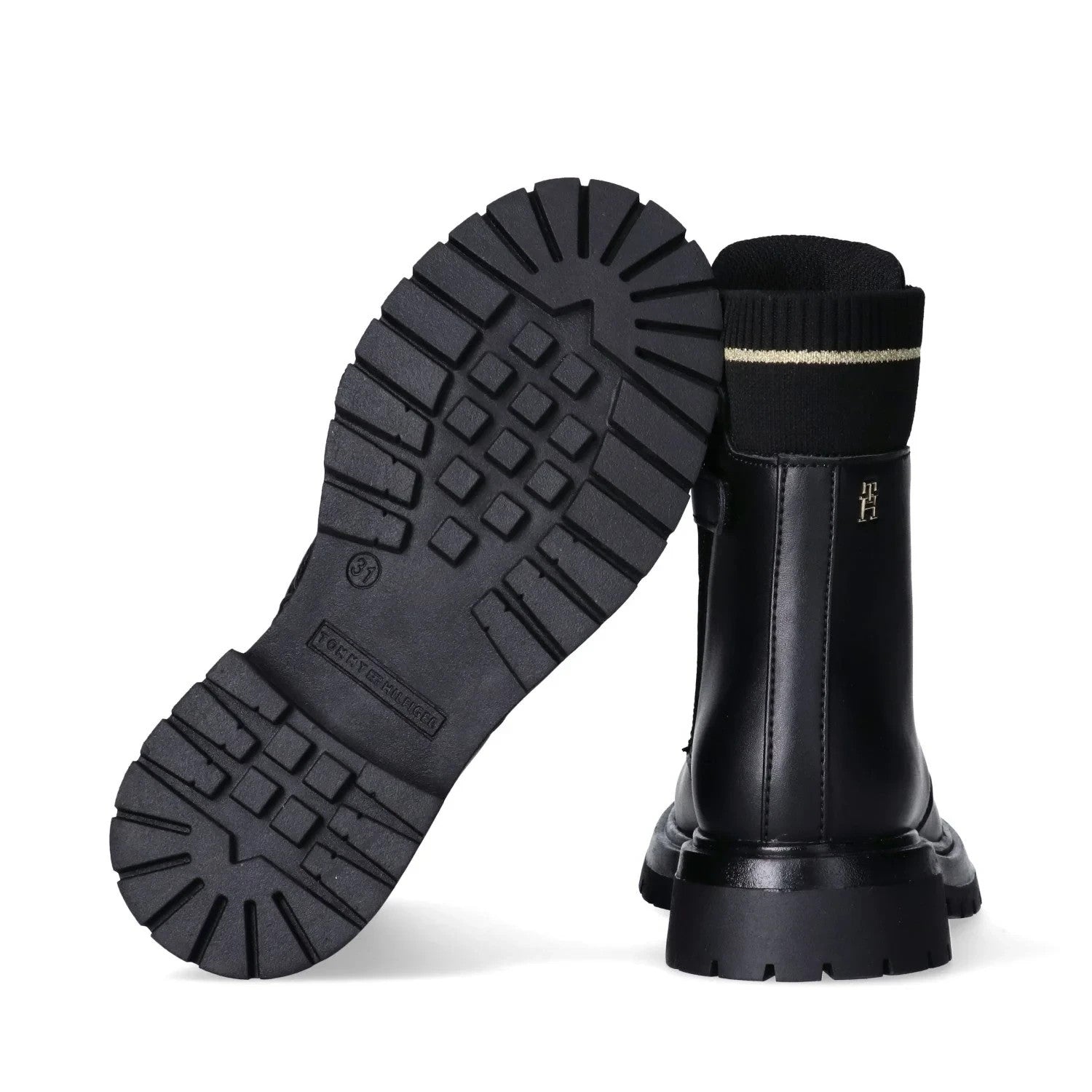 Tommy Hilfiger Stivaletti da bambina con elastico e dettaglio dorato