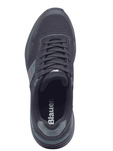 Blauer USA S5Ray05 Black Sneakers Sportive per Uomo in nabuk e tessuto nero