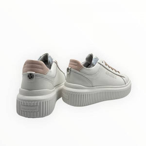 JANET E JANET COD.J572 P/E 2026 SNEAKER DONNA IN PELLE COL.WHITE PINK SILVER