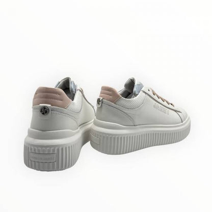 JANET E JANET COD.J572 P/E 2026 SNEAKER DONNA IN PELLE COL.WHITE PINK SILVER