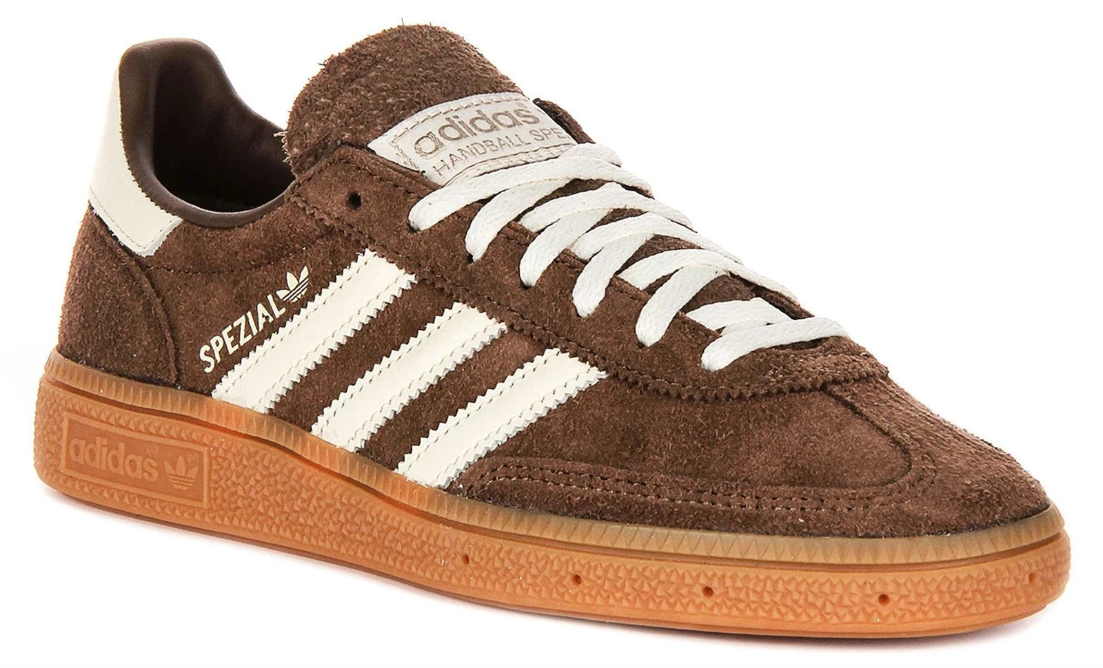 Adidas Handball Spezial Gum Lace Up Scarpe Da Donna In Marrone E Bianco