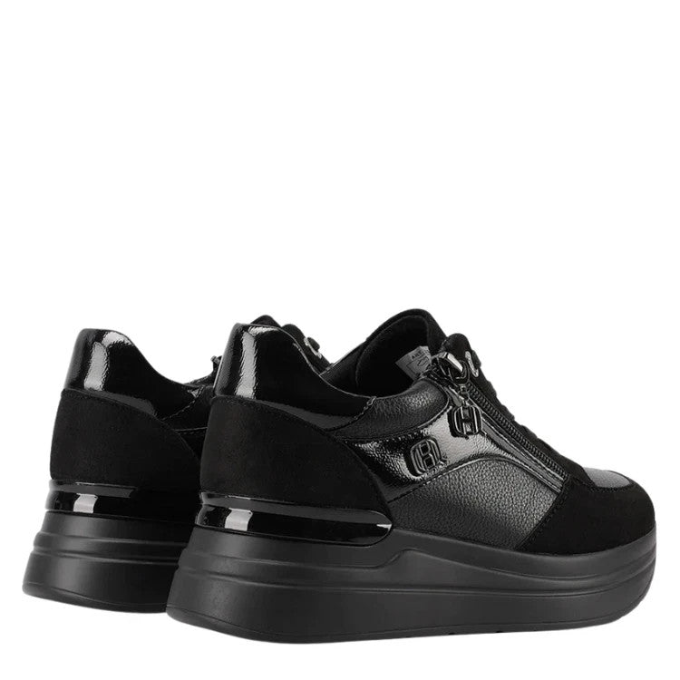 Queen Helena Scarpe da Donna con zeppa e zip laterale in camoscio e pelle Art.X3