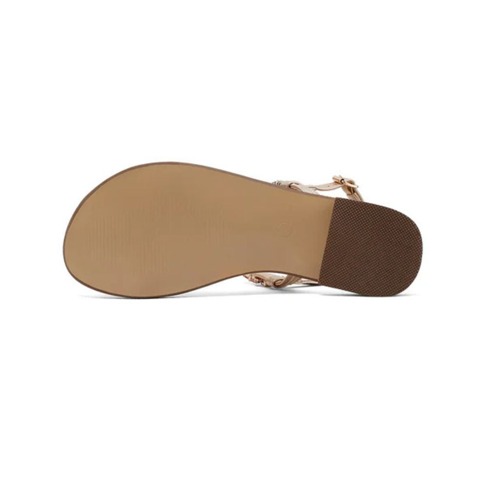 QUEEN HELENA Sandali gioiello flat con applicazioni e cinturini ORO Y7001