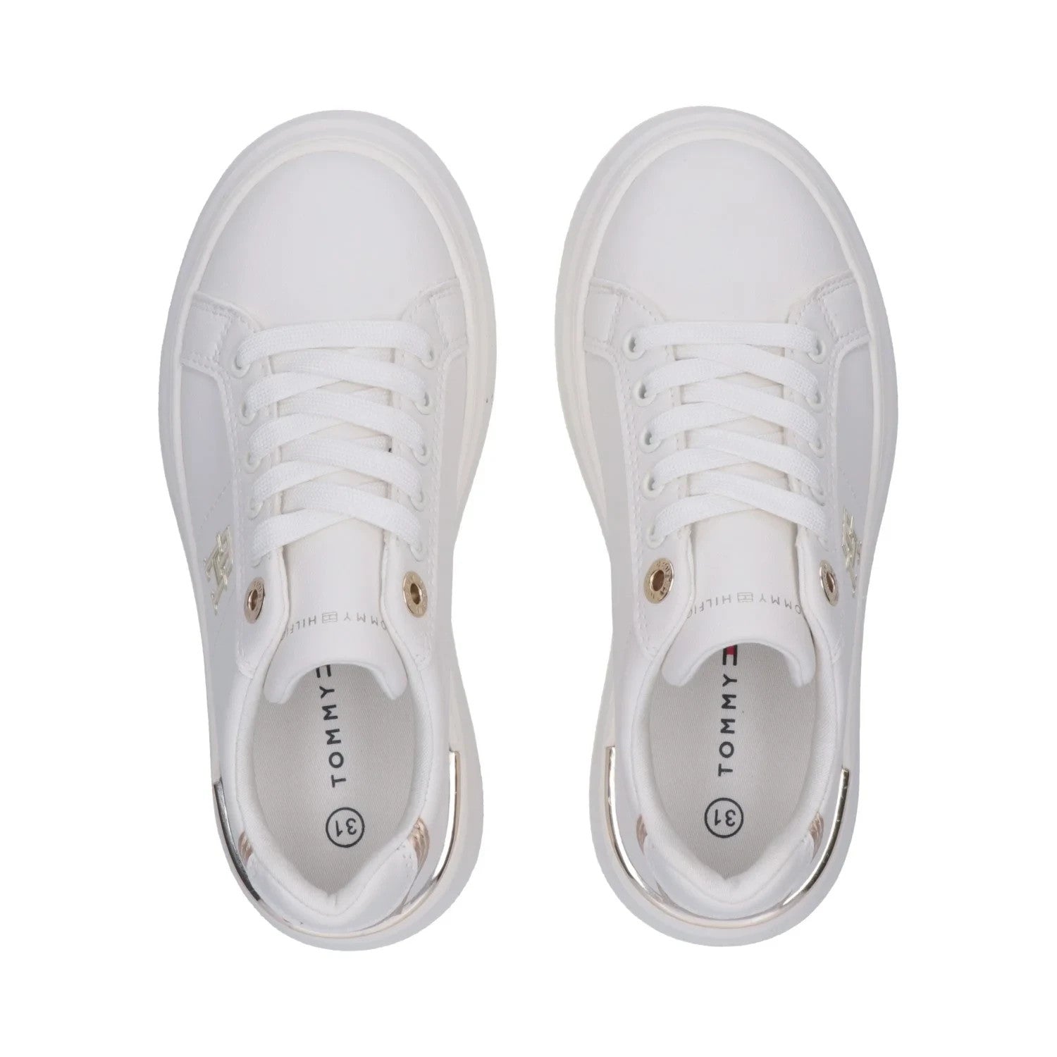 Tommy Hilfiger Sneakers da ragazza Monogram con dettagli dorati