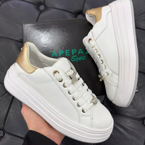 Apepazza S5LIFTY09/ LEA donna white/platinum in pelle con labbra removibili