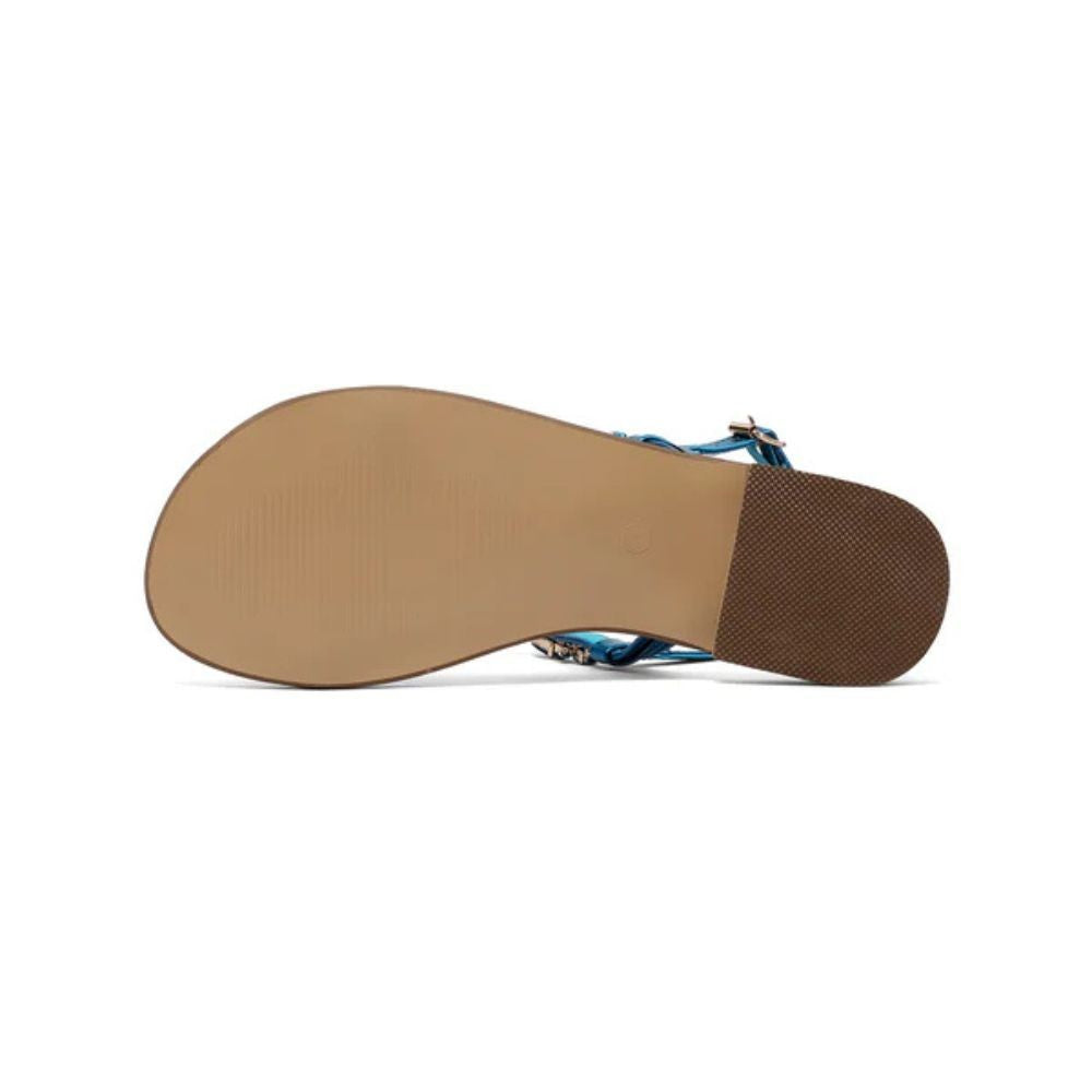 QUEEN HELENA Sandali gioiello donna flat con applicazioni BLU Y7001