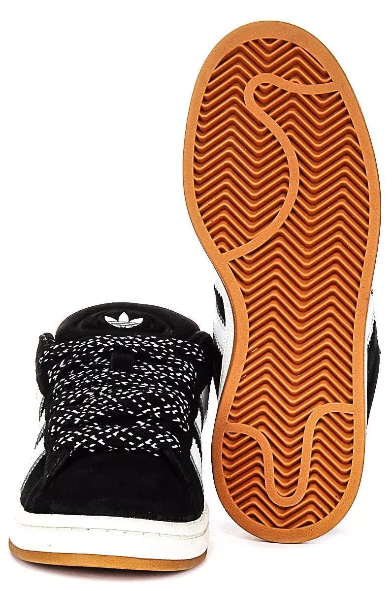 Adidas Campus Gomma Suola Camoscio Donna Sneakers In Nero Bianco