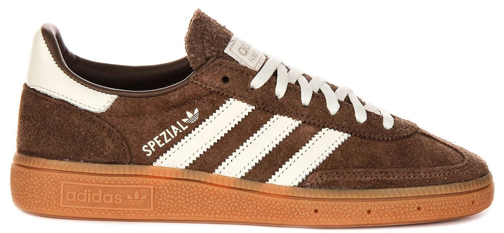 Adidas Handball Spezial Gum Lace Up Scarpe Da Donna In Marrone E Bianco