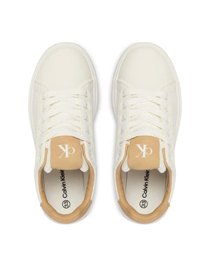 Calvin Klein Sneakers basse bimbi con lacci V3X9-83301-1355A M off white