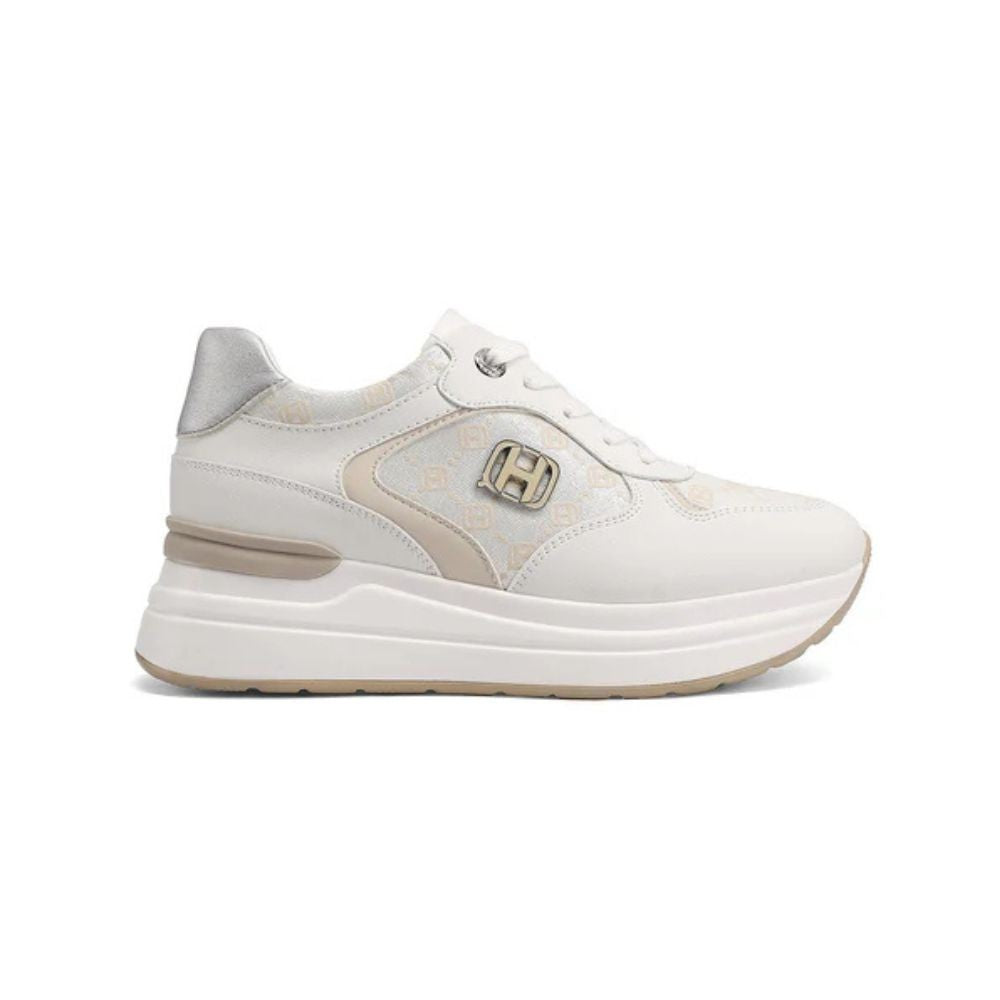 QUEEN HELENA Sneakers donna con zeppa e design urbano white X34-21