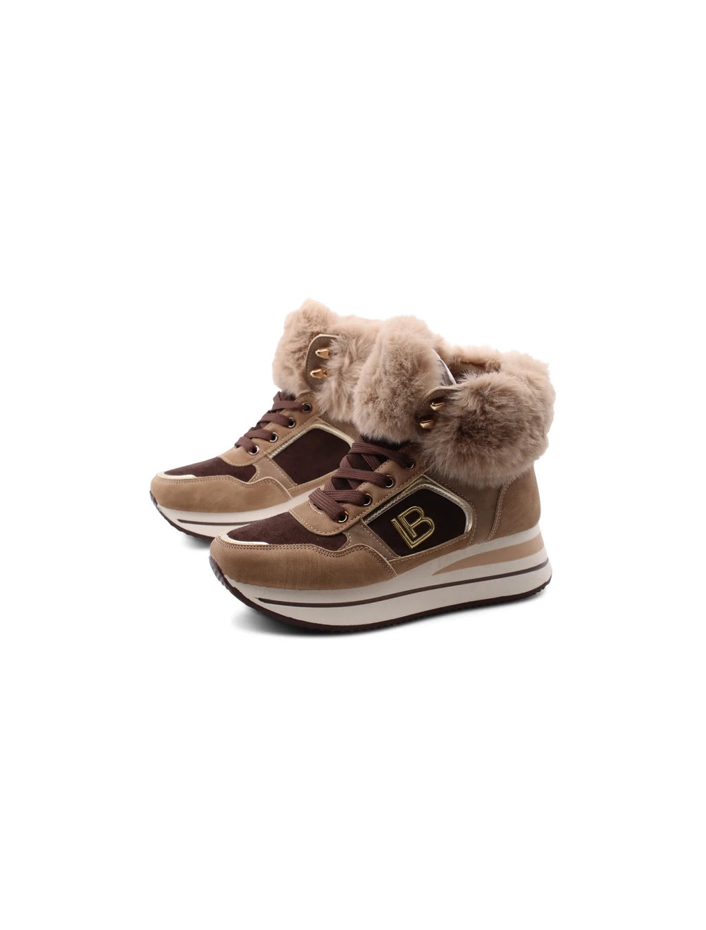 Laura Biagiotti Sneaker alta con pelliccia da donna