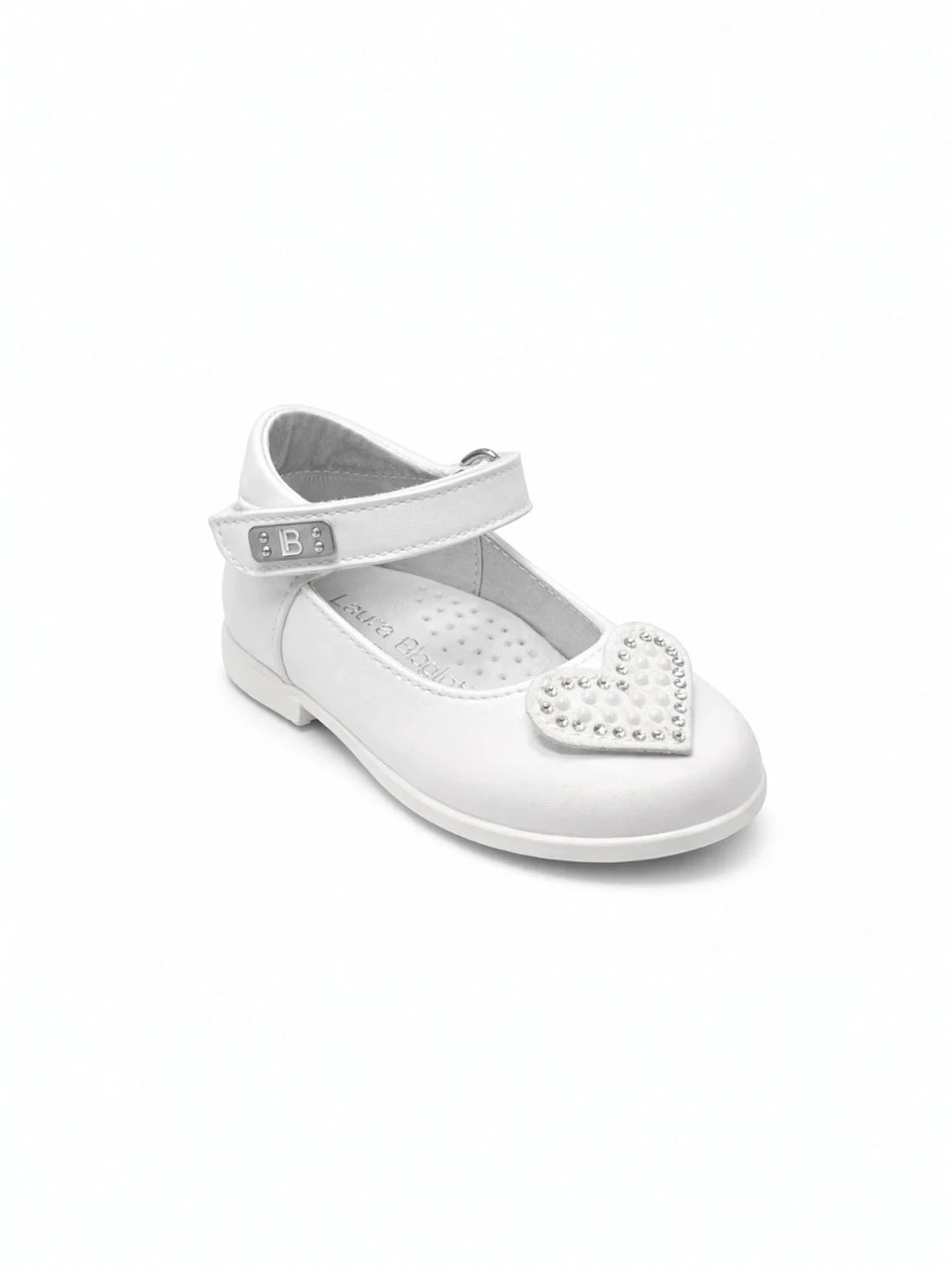 LAURA BIAGIOTTI - Ballerina con cuore in strass bambina bianca