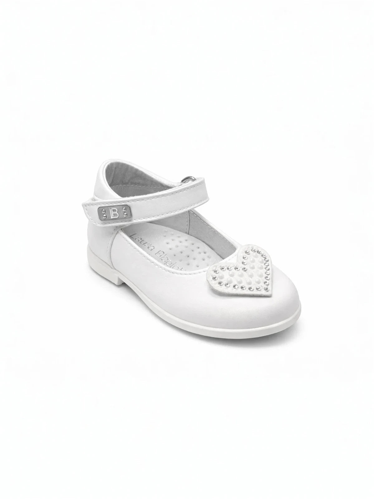 LAURA BIAGIOTTI - Ballerina con cuore in strass bambina bianca