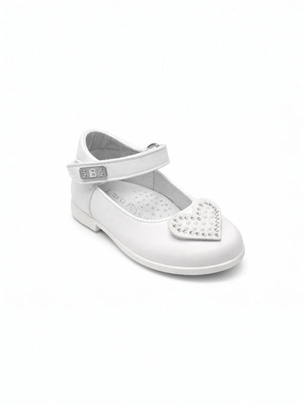 LAURA BIAGIOTTI - Ballerina con cuore in strass bambina bianca