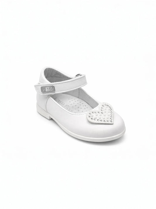 LAURA BIAGIOTTI - Ballerina con cuore in strass bambina bianca