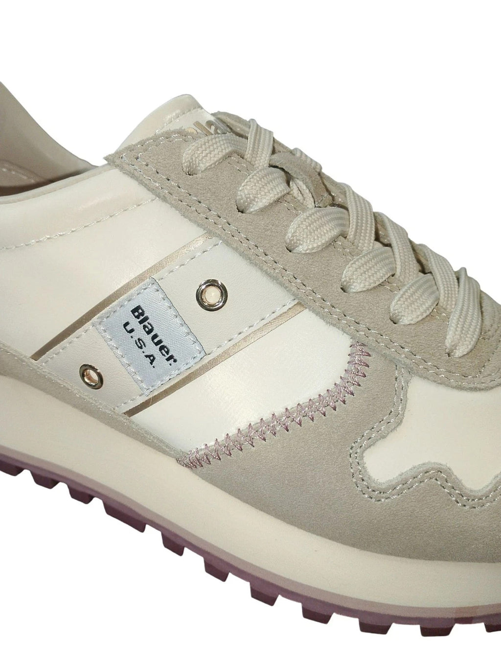 Scarpe Blauer Millen03 Sneakers Donna Pelle e Camoscino Crema