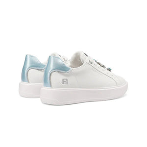QUEEN HELENA Sneakers donna platform con dettagli gioiello bianco-blu X34-1
