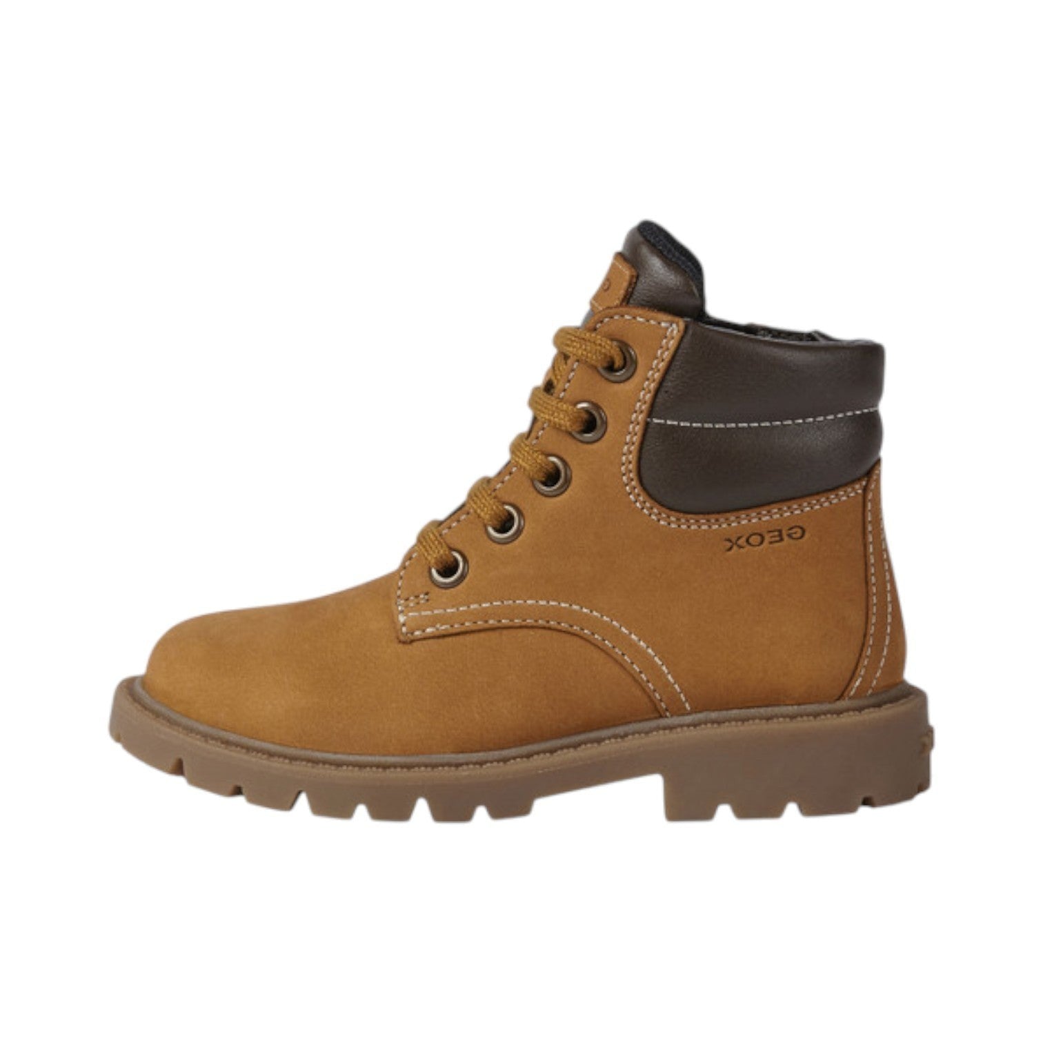 Geox Polacchino Stringato Bambino in Nabuck Ocra