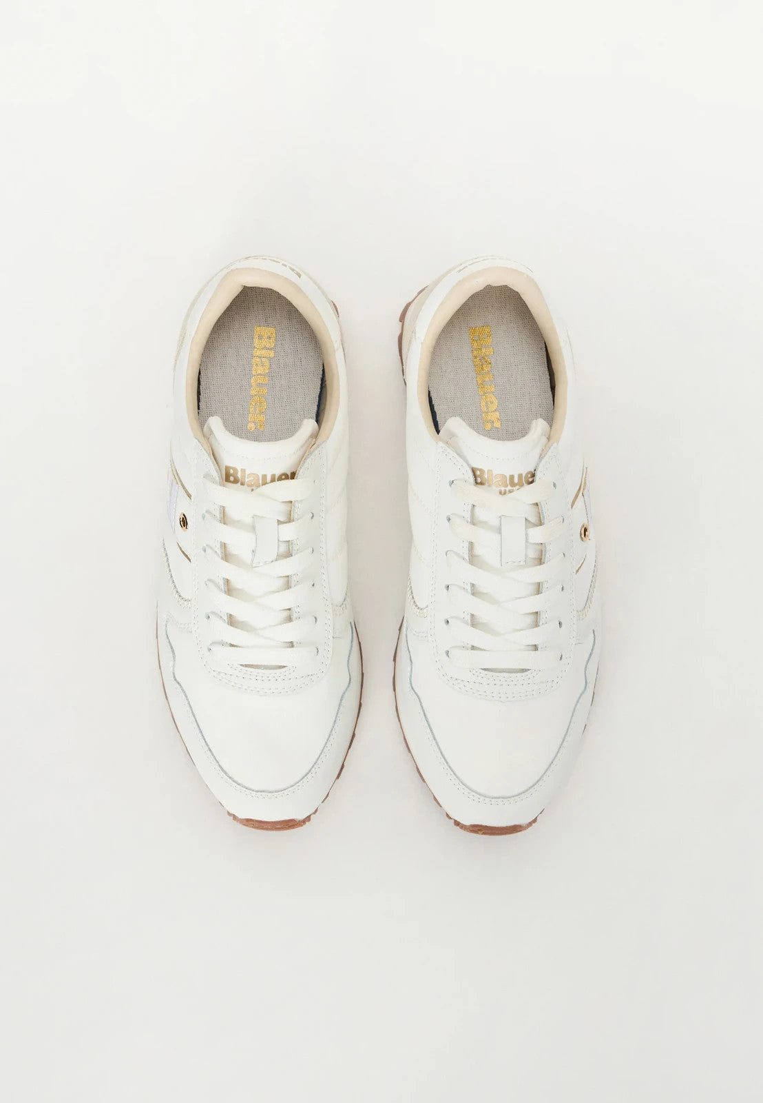 Blauer Millen Sneakers basse Donna, White/cream Pelle / nylon