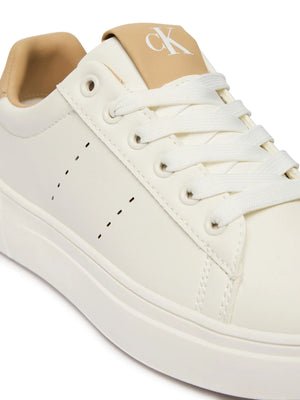 Calvin Klein Sneakers basse bimbi con lacci V3X9-83301-1355A M off white