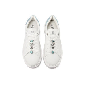 QUEEN HELENA Sneakers donna platform con dettagli gioiello bianco-blu X34-1
