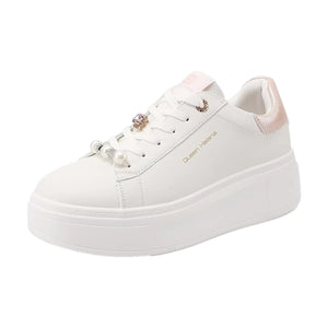 QUEEN HELENA X34 13 Sneaker Donna Platform Con Accessorio White Pink