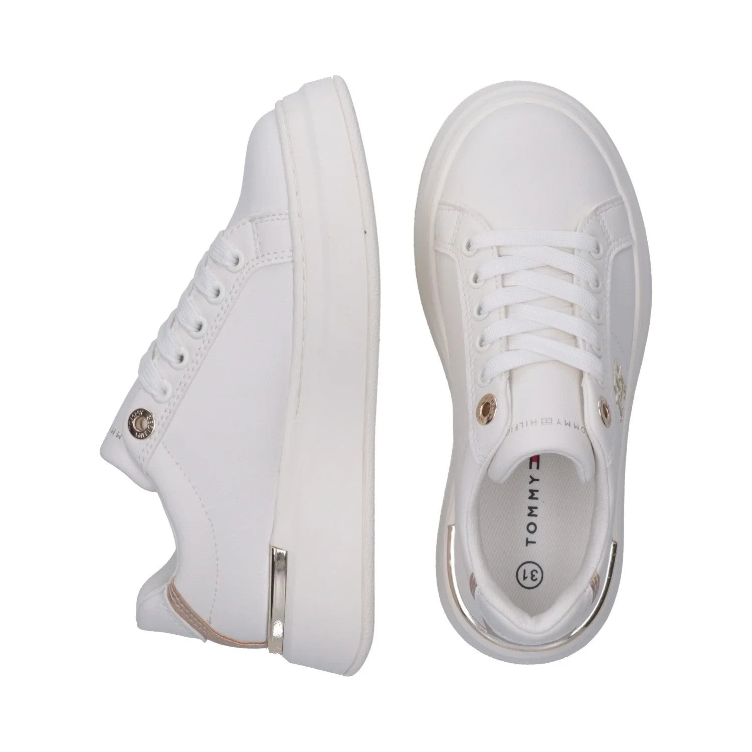 Tommy Hilfiger Sneakers da ragazza Monogram con dettagli dorati