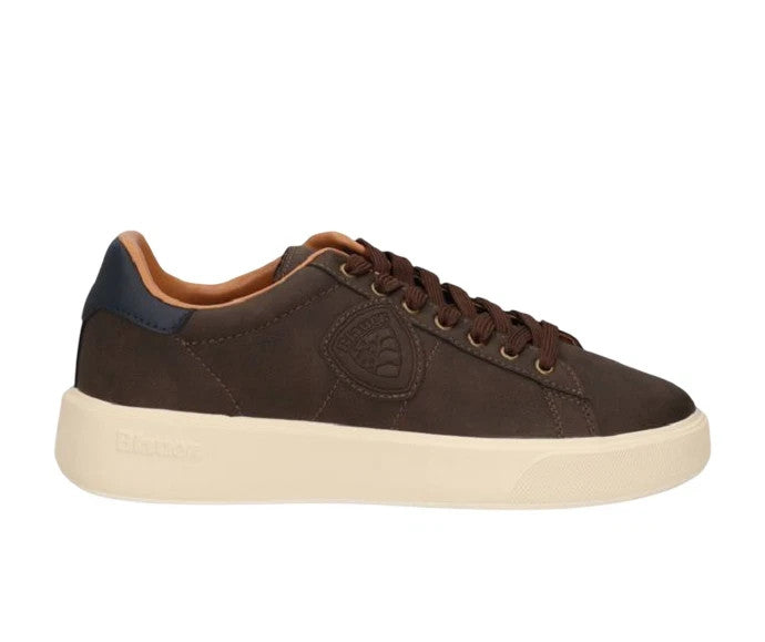BLAUER BUCK01 dark brown marrone scarpe uomo sneakers pelle lacci