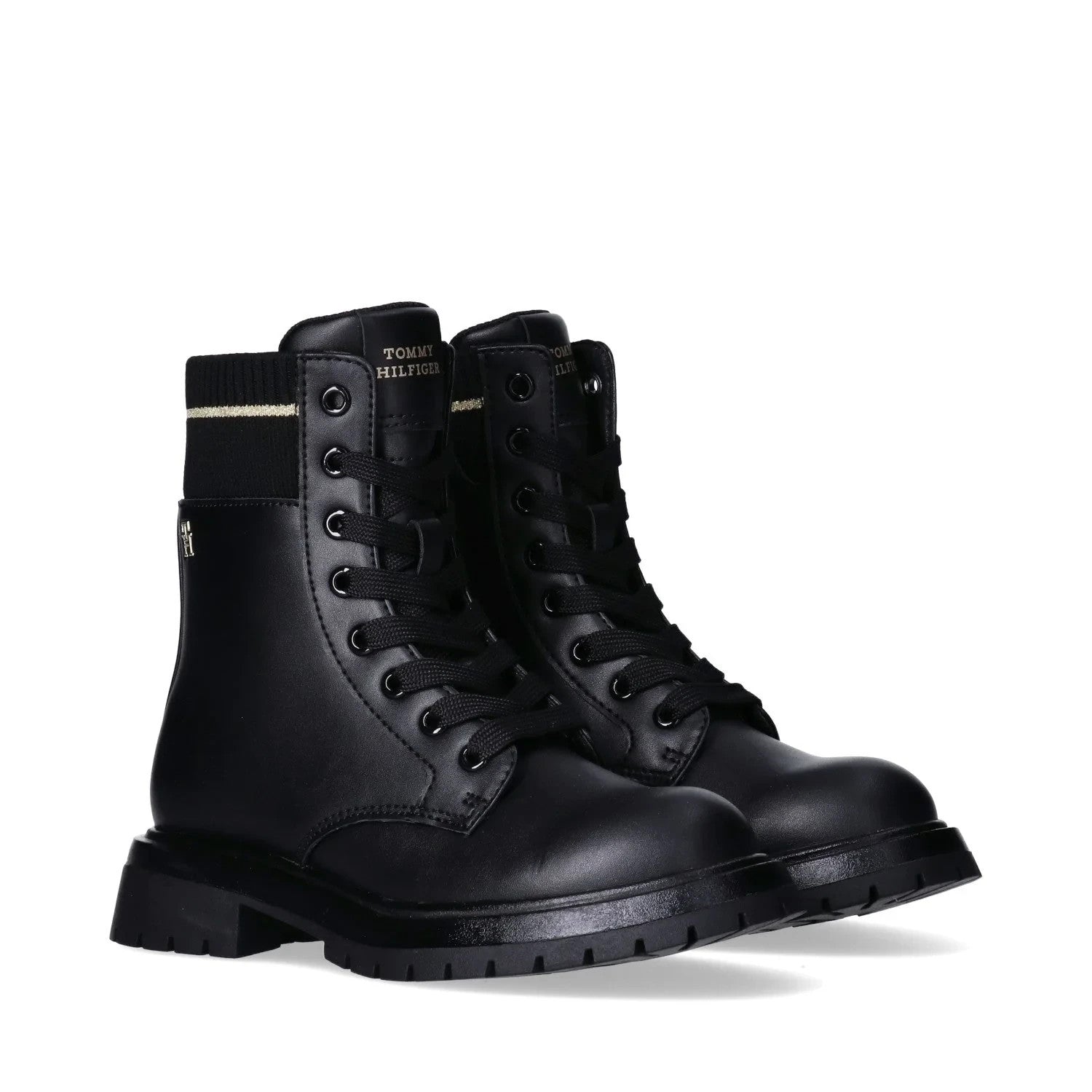 Tommy Hilfiger Stivaletti da bambina con elastico e dettaglio dorato