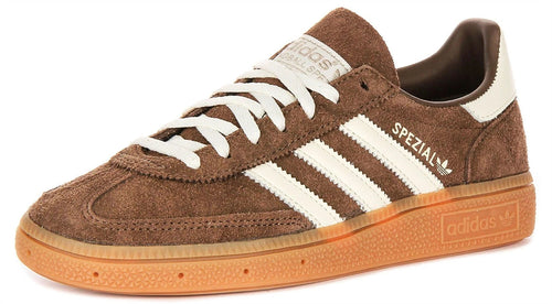 Adidas Handball Spezial Gum Lace Up Scarpe Da Donna In Marrone E Bianco