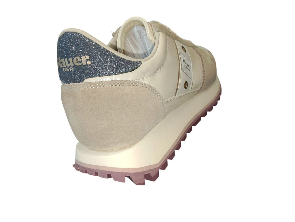 Scarpe Blauer Millen03 Sneakers Donna Pelle e Camoscino Crema