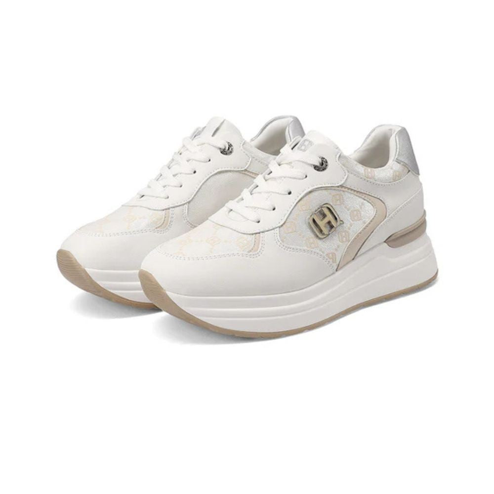 QUEEN HELENA Sneakers donna con zeppa e design urbano white X34-21