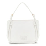 CAFENOIR BORSA shopping bag effetto pelle con manici regolabili con fibbia e accessori bianco