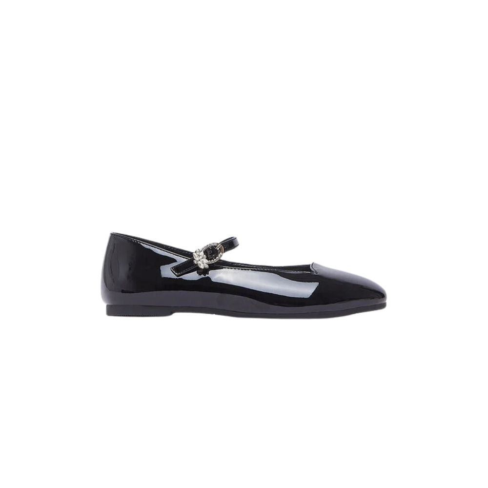 LIU JO Ballerine BIMBA in vernice NERO con strass sulla chiusura laterale