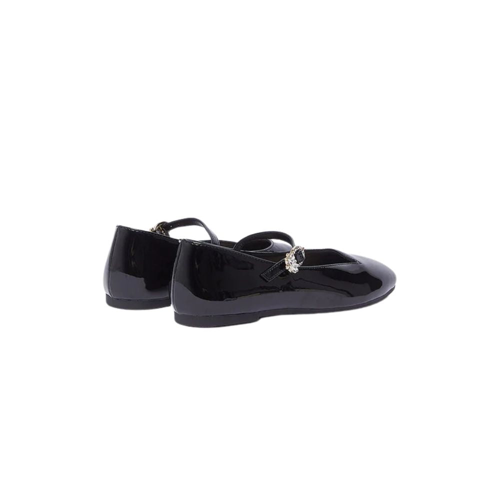 LIU JO Ballerine BIMBA in vernice NERO con strass sulla chiusura laterale