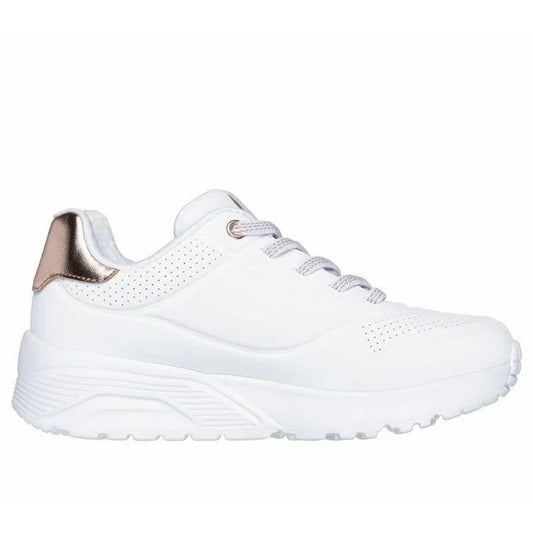 Skechers UNO Lite Donna con Lacci Elasticcizzati Scarpe Bianche con Memory Foam