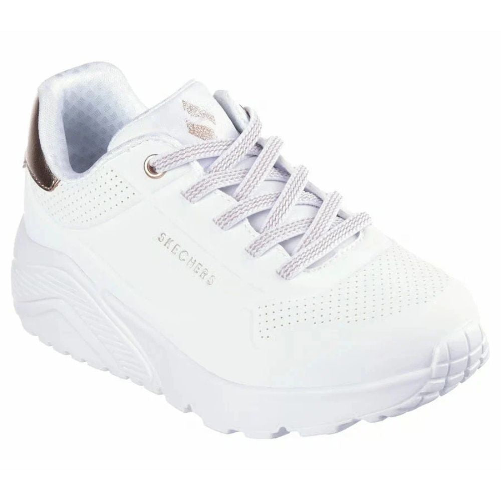 Skechers UNO Lite Donna con Lacci Elasticcizzati Scarpe Bianche con Memory Foam