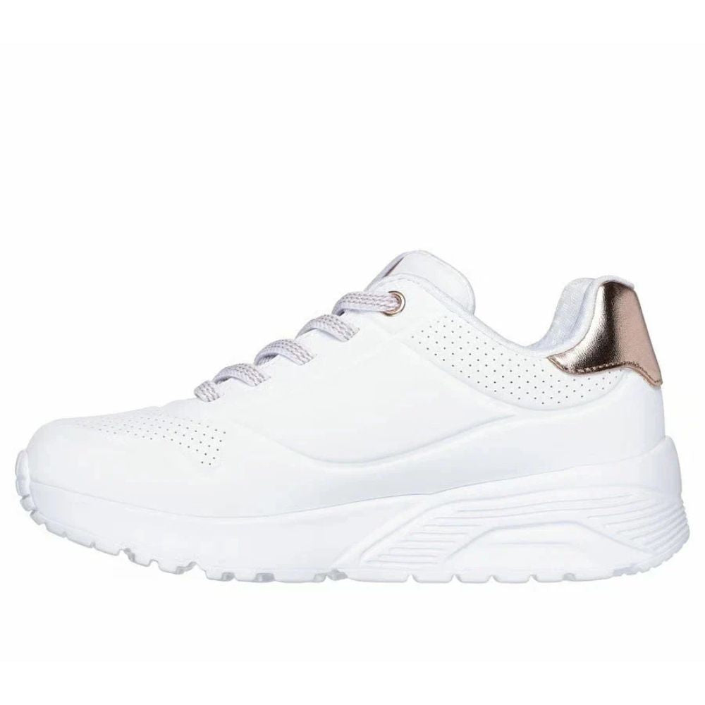 Skechers UNO Lite Donna con Lacci Elasticcizzati Scarpe Bianche con Memory Foam