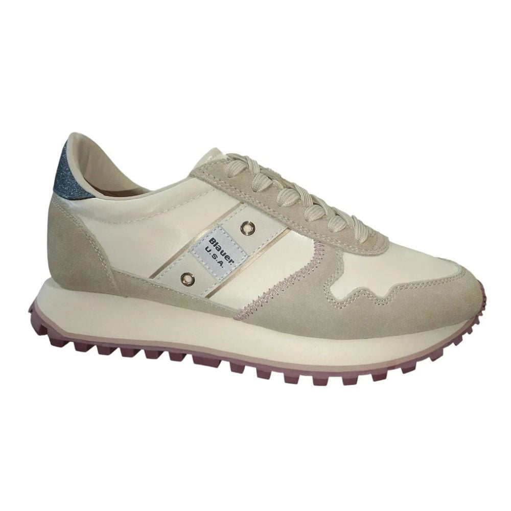 Sneakers Blauer Millen03 Donna Pelle e Camoscio Crema