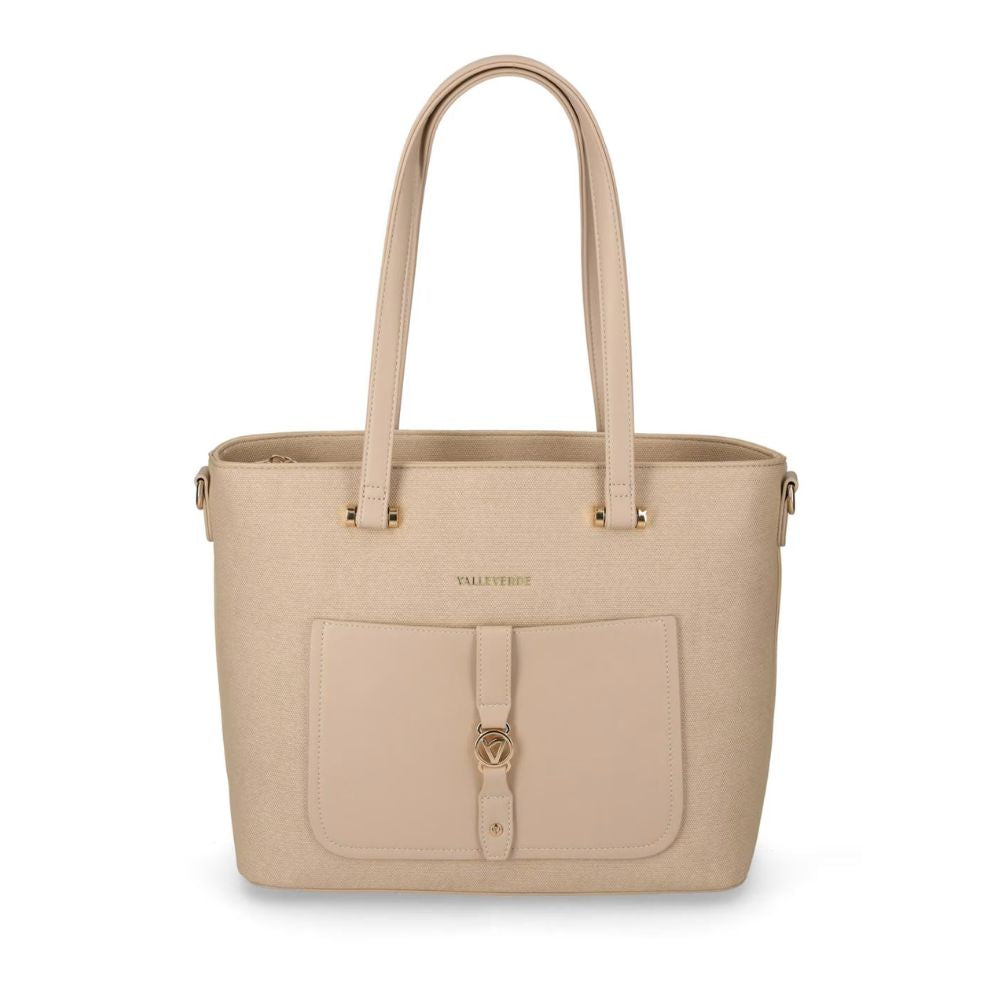 VALLEVERDE Borsa da Donna Shopping con cerniera e accessorio decorativo