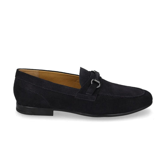 VALLEVERDE Mocassino Suede Blu Uomo con tomaio e sottopiede in pelle. Morsetto decorativo.